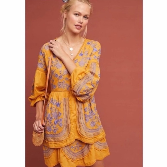 Anthropologie Dresses & Skirts - Anthropologie Meadow Rue Lisette Embroidered Dress